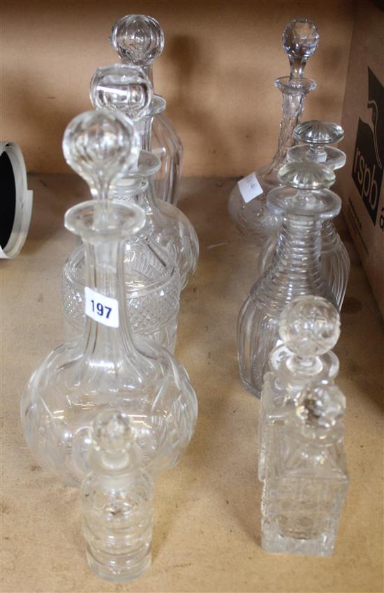 Qty glass decanters